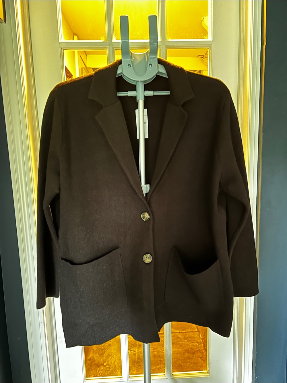 NWT Women's Black Button-Front Blazer Jacket/Sweater